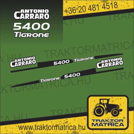 Antonio Carraro 5400 Tigrone matricakészlet (levonó, decal, Aufkleber)