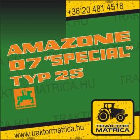   Amazone D7 Special  matricakészlet (levonó, decal, Aufkleber)