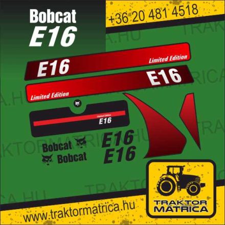 Bobcat E16 matricakészlet (levonó, decal, Aufkleber)
