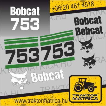 Bobcat 753 matricakészlet biztonsági matricákkal (levonó, decal, Aufkleber)