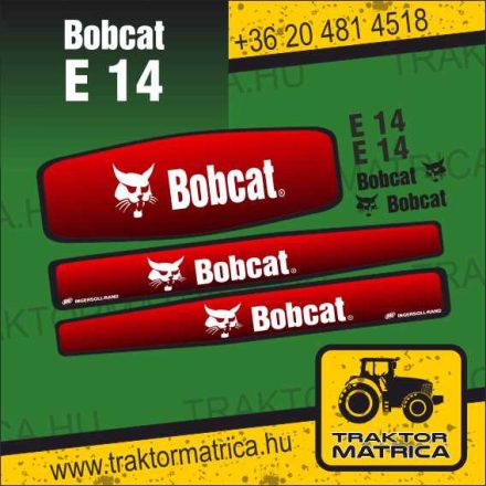 Bobcat E14 matricakészlet (levonó, decal, Aufkleber)