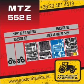 Belarus 552E matricakészlet (levonó, decal, Aufkleber)