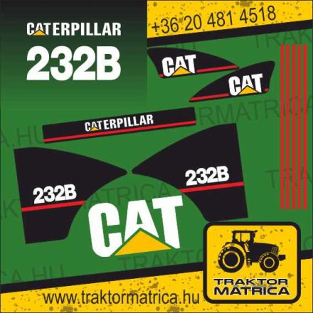 Caterpillar 232B matricakészlet (levonó, decal, Aufkleber)