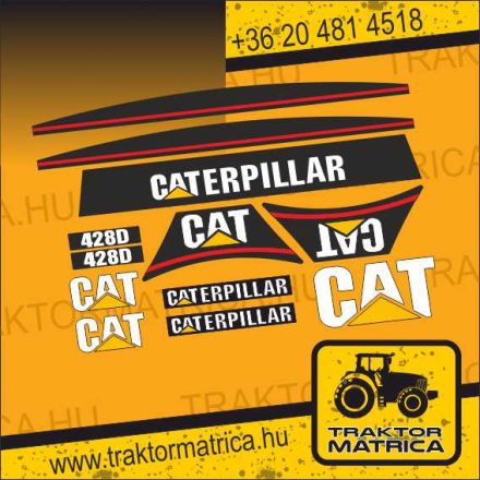 Caterpillar 428D matricakészlet (levonó, decal, Aufkleber)