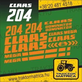 Claas 204 matricakészlet (levonó, decal, Aufkleber)
