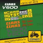 Claas adapter matricakészlet  (C450 , C600, C660, S750, V600, V750, V900) (levonó, decal, Aufkleber)