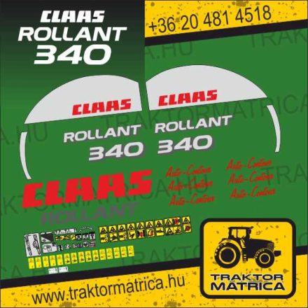 Claas Rollant 340 matricakészlet (levonó, decal, Aufkleber)