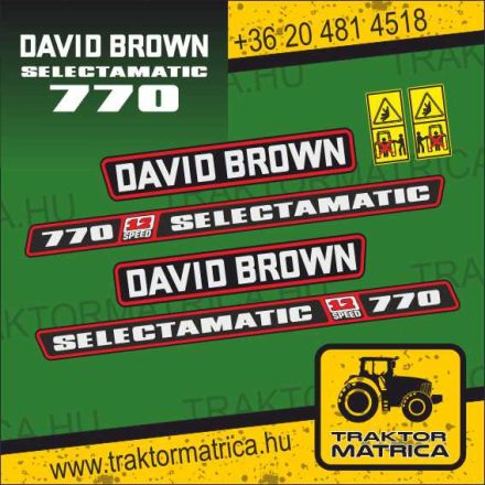 David Brown 770 Selectamatic matricakészlet (levonó, decal, Aufkleber)