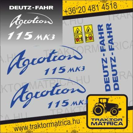 Deutz-Fahr Agrotron 115 MK3 matricakészlet (levonó, decal, Aufkleber)