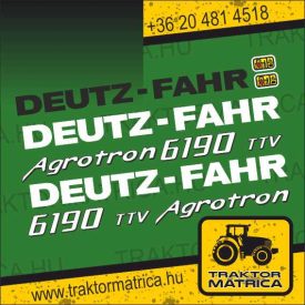   Deutz-Fahr Agtrotron 6190 TTV matricakészlet (levonó, decal, Aufkleber)