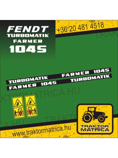 Fendt Turbomatik Farmer 104S matricakészlet (levonó, decal, Aufkleber)