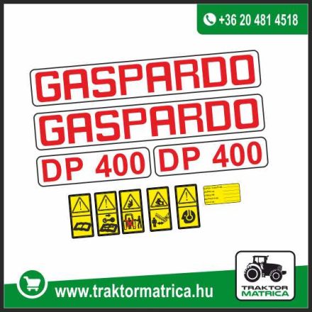 Gaspardo DP400 matricakészlet (levonó, decal, Aufkleber)