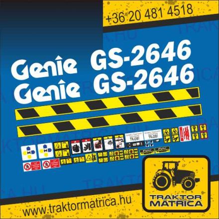 Genie GS-2646 matricakészlet (levonó, decal, Aufkleber)