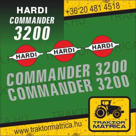 Hardi Commander 3200 matricakészlet (levonó, decal, Aufkleber)