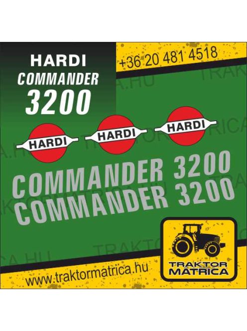 Hardi Commander 3200 matricakészlet (levonó, decal, Aufkleber)