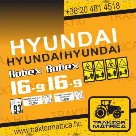 Hyundai Robex 16-9 matricakészlet (levonó, decal, Aufkleber)