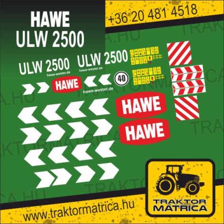 Hawe ULW 2500 matricakészlet (levonó, decal, Aufkleber)