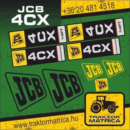 JCB 4CX matricakészlet (levonó, decal, Aufkleber)