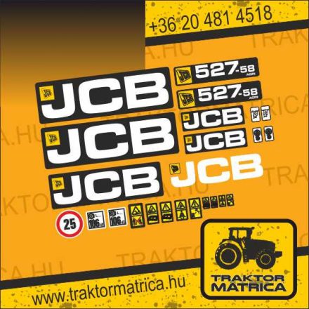 JCB 527-58 AGRI matricakészlet (levonó, decal, Aufkleber)