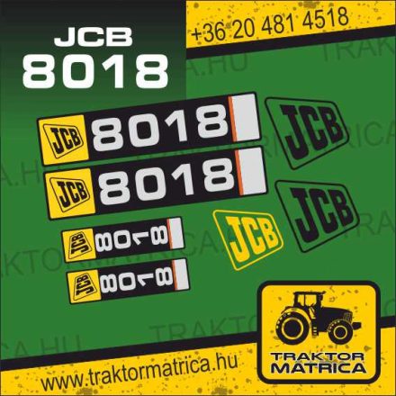 JCB 8018 matricakészlet (levonó, decal, Aufkleber)