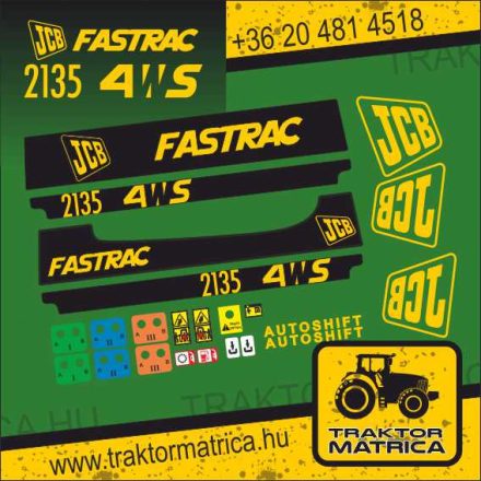 JCB Fastrac 2135 4WS matricakészlet (levonó, decal, Aufkleber)