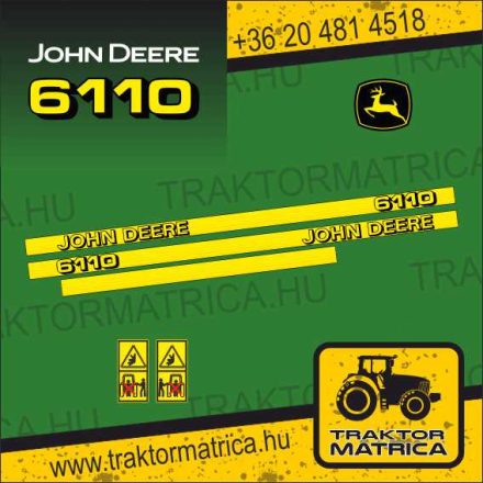 John Deere 6110 matricakészlet (levonó, decal, Aufkleber)