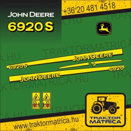 John Deere 6920S matricakészlet (levonó, decal, Aufkleber)