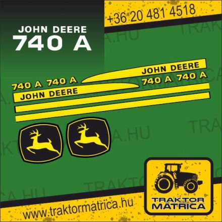 John Deere 740A matricakészlet (levonó, decal, Aufkleber)