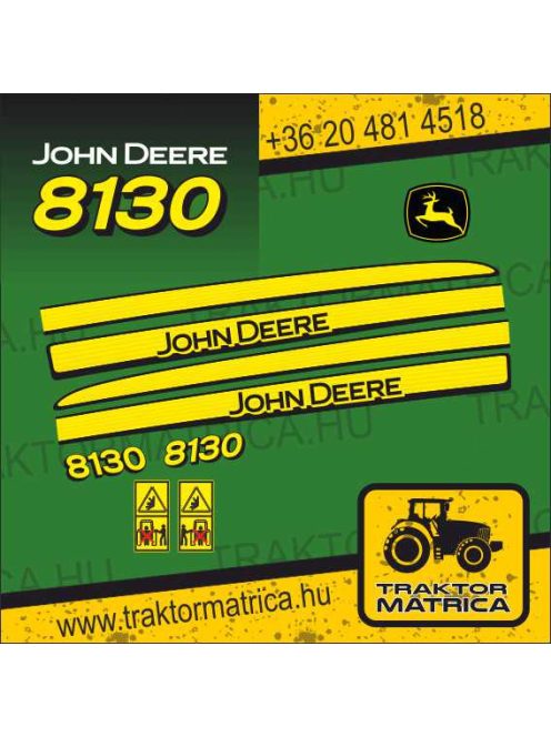 John Deere 8130 matricakészlet (levonó, decal, Aufkleber)