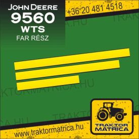   John Deere 9560 WTS FAR RÉSZ matricakészlet (levonó, decal, Aufkleber)