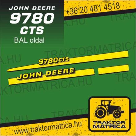 John Deere 9780 CTS BAL OLDALi matrica