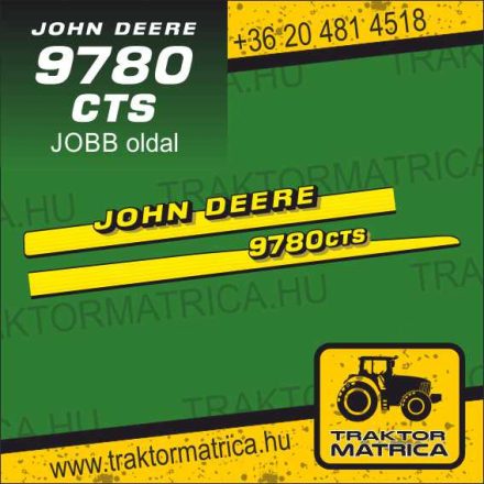 John Deere 9780 CTS JOBB OLDALi matrica