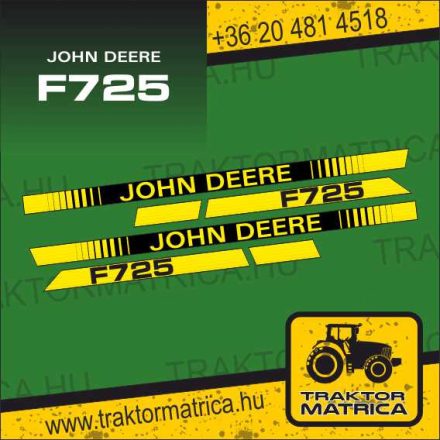 John Deere F725 matricakészlet (levonó, decal, Aufkleber)