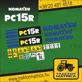 Komatsu PC15R matricakészlet (levonó, decal, Aufkleber)