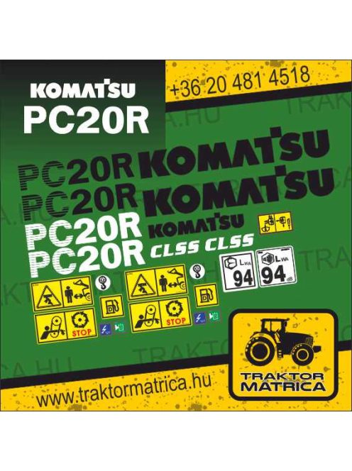 Komatsu PC20R matricakészlet (levonó, decal, Aufkleber)