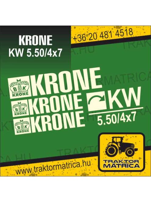 Krone KW 5.50/4x7 matricakészlet (levonó, decal, Aufkleber)