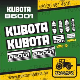 Kubota B6001 matricakészlet (levonó, decal, Aufkleber)