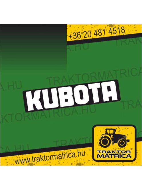 Kubota matrica 23 x 5 cm (levonó, decal, Aufkleber)