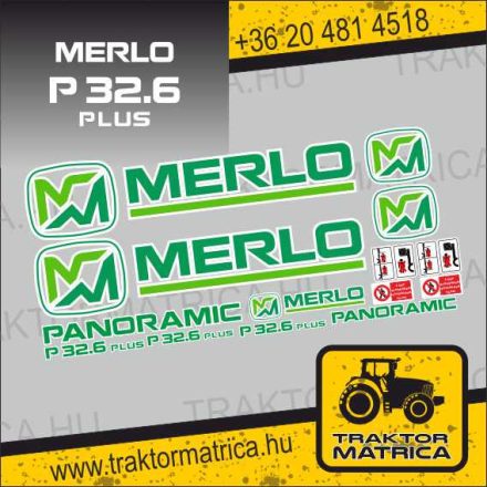 Merlo P32.6 Plus panoramic matricakészlet (levonó, decal, Aufkleber)