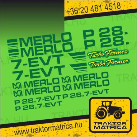 Merlo P28.7-EVT TurboFarmer matricakészlet (levonó, decal, Aufkleber)