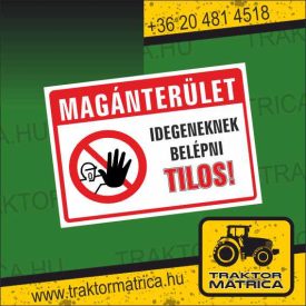 Magánterület tábla