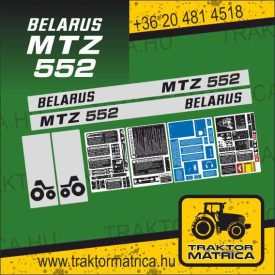   MTZ 552 matricakészlet fülke és szűrő matricákkal (levonó, decal, Aufkleber)