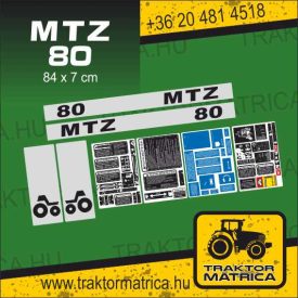   MTZ 80 matricakészlet biztonsági matricákkal  (levonó, decal, Aufkleber)