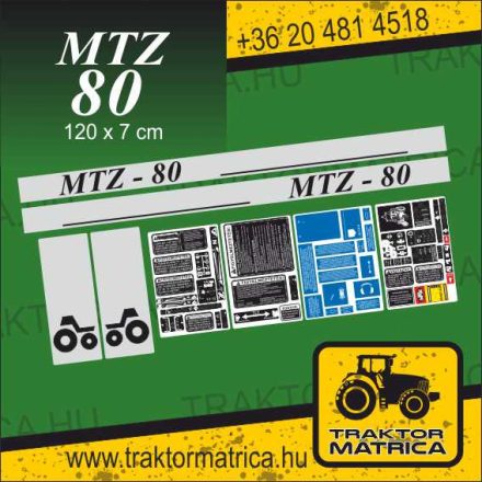 MTZ 80 matricakészlet biztonsági matricákkal  (levonó, decal, Aufkleber)