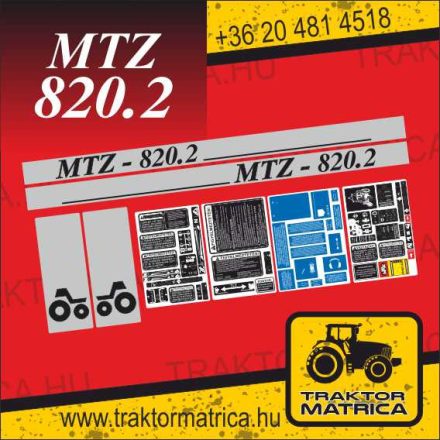 MTZ 820.2 matricakészlet fülke és szűrő matricákkal (levonó, decal, Aufkleber)
