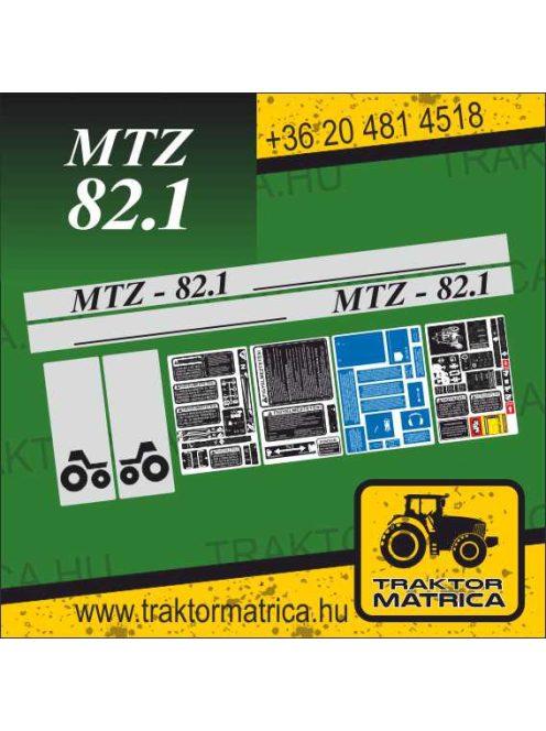 MTZ 82.1 matricakészlet fülke és szűrő matricákkal (levonó, decal, Aufkleber)