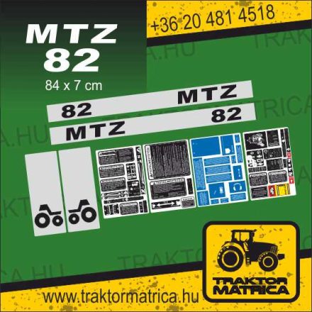 MTZ 82 matricakészlet fülke és szűrő matricákkal (levonó, decal, Aufkleber)