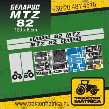 MTZ 82 matricakészlet fülke és szűrő matricákkal (levonó, decal, Aufkleber)