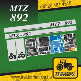   MTZ 892 matricakészlet fülke és szűrő matricákkal (levonó, decal, Aufkleber)