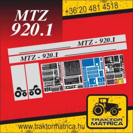   MTZ 920.1 matricakészlet fülke és szűrő matricákkal (levonó, decal, Aufkleber)